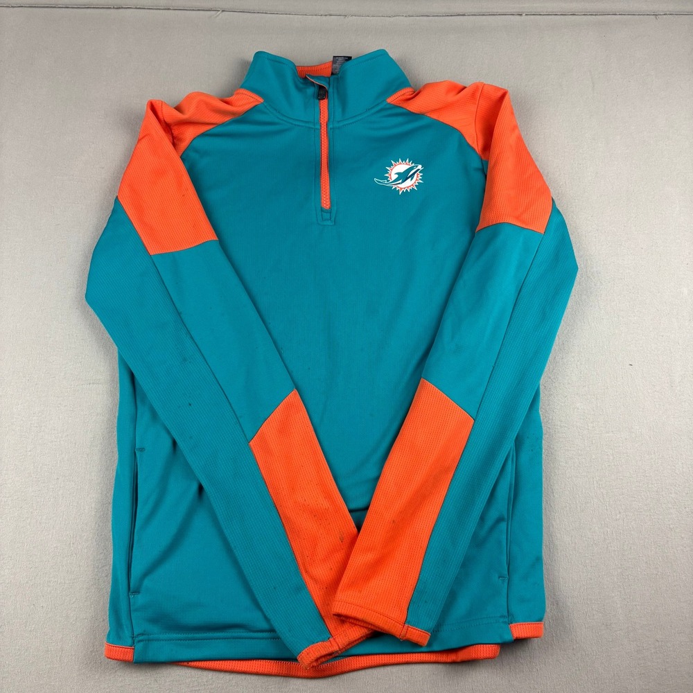 NFL Team Apparel Miami Dolphins Youth XL Quarter Zip Pullover CHECK DESCRIPTION